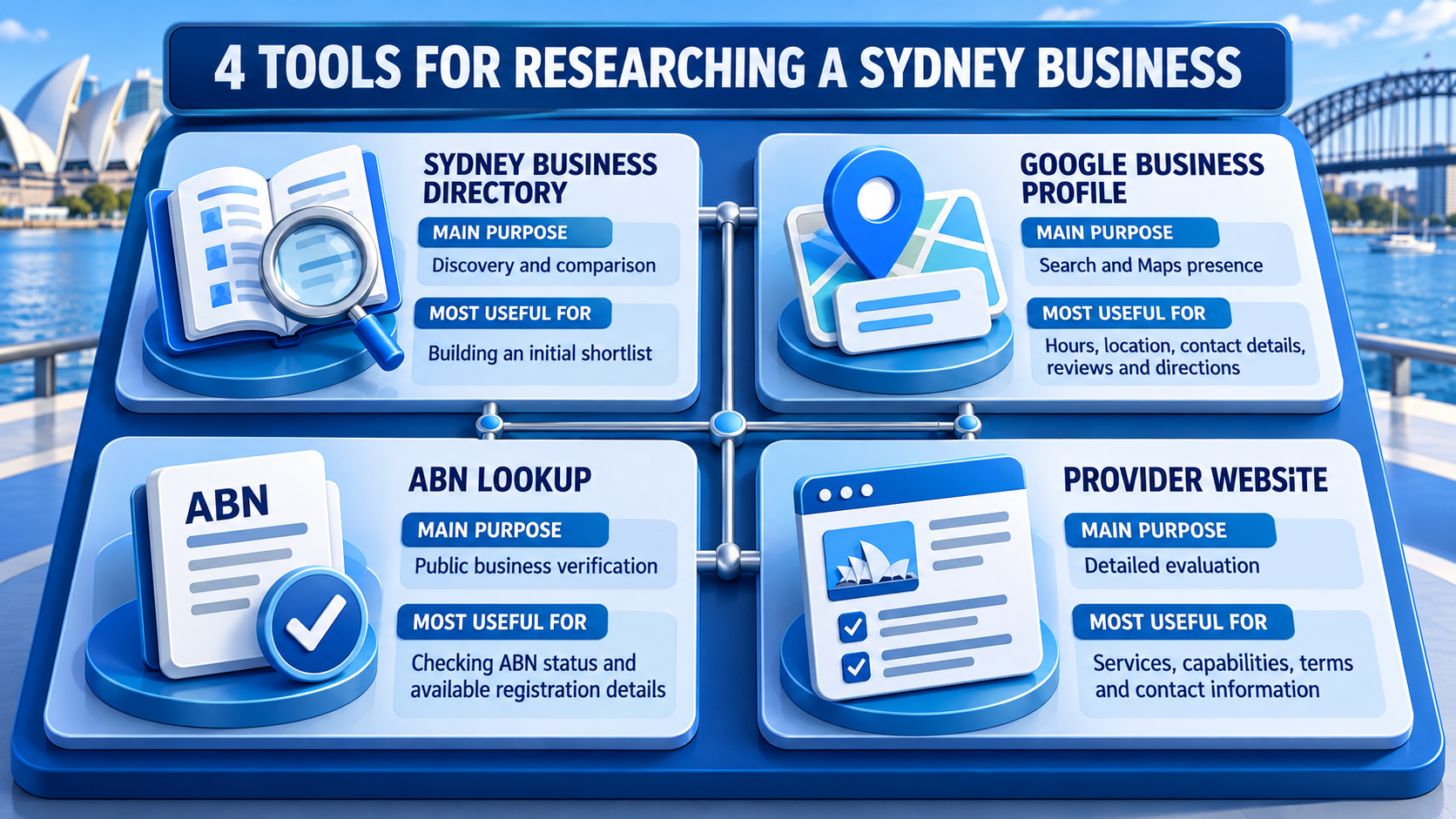 Sydney business research tools infographic