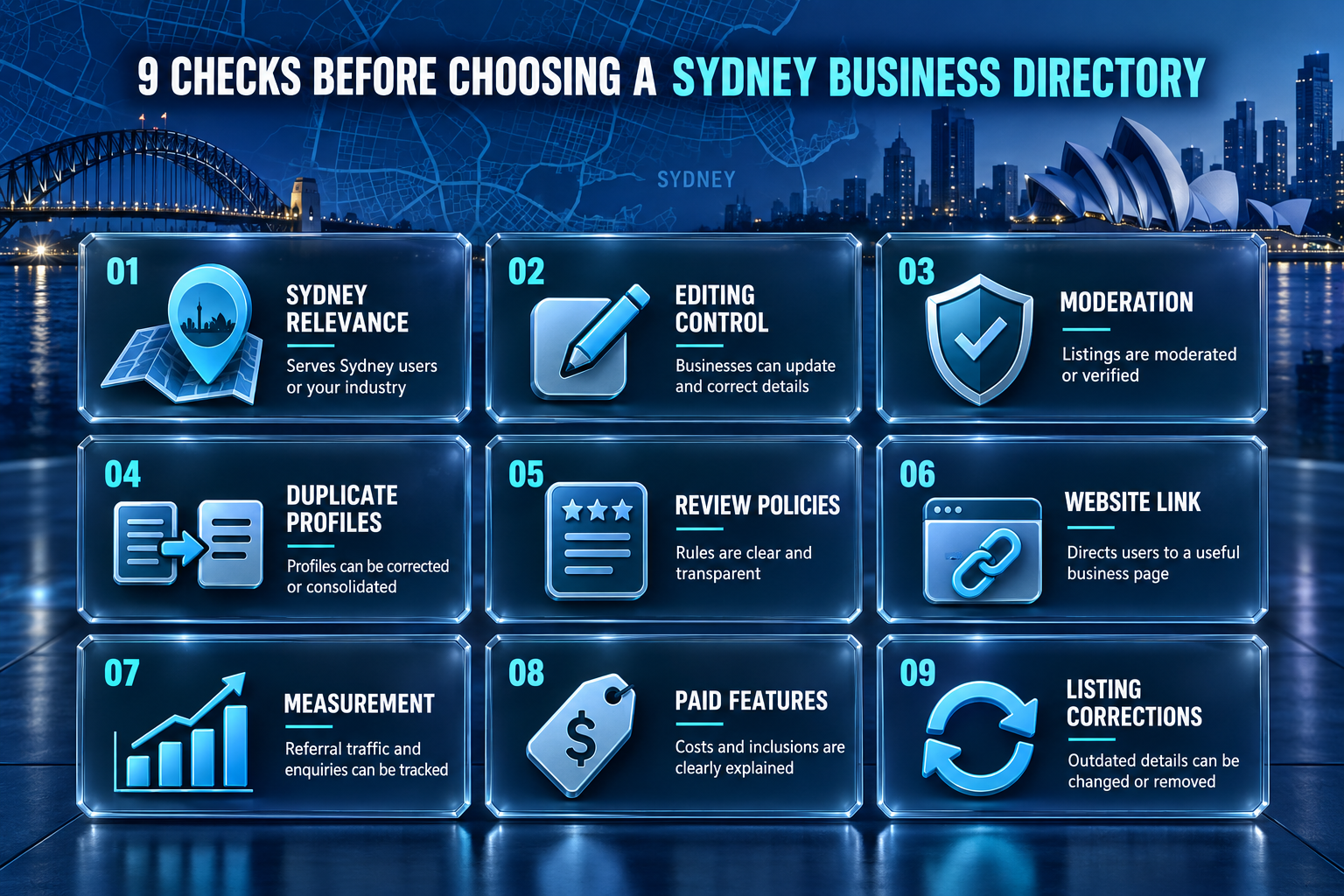 Sydney business directory selection checklist