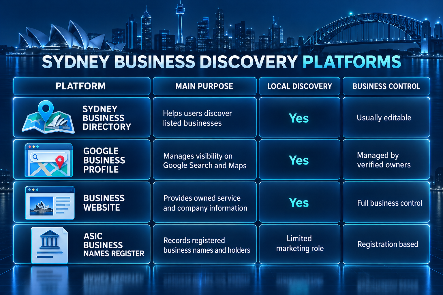 Sydney Business Listing Comparison