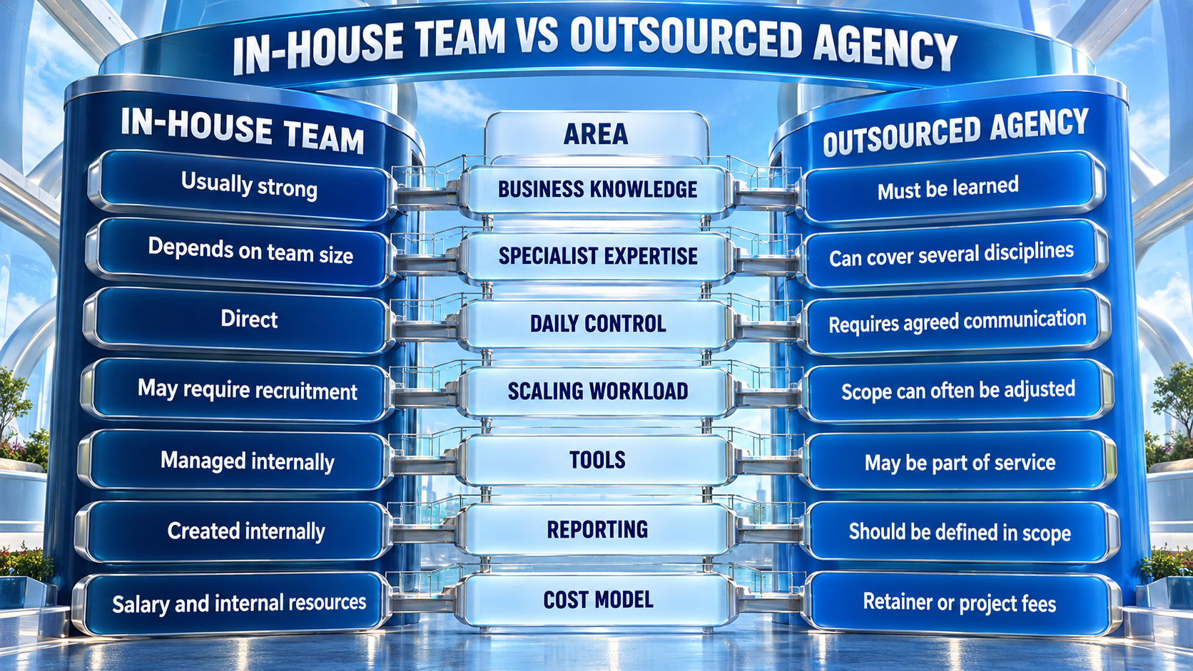 In-house and outsourced agency comparison