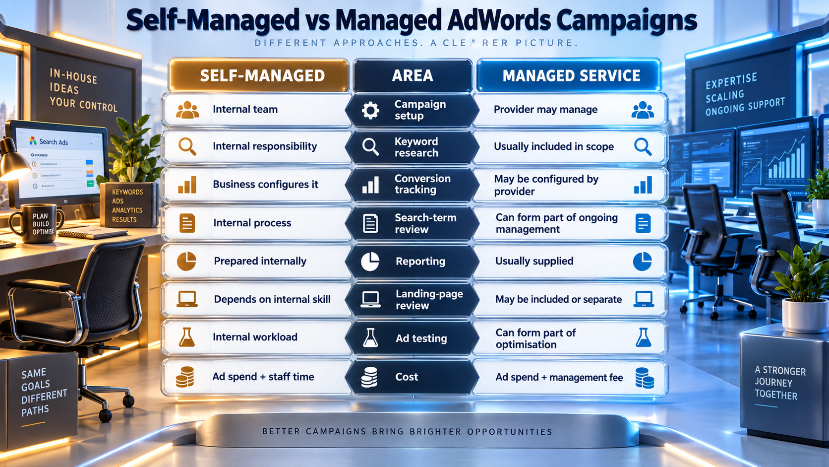 AdWords Management Darwin Service Comparison