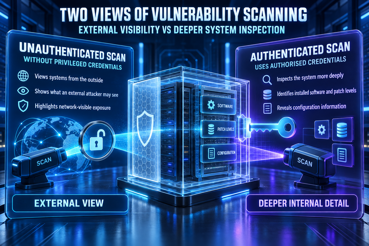 Authenticated and unauthenticated vulnerability scans
