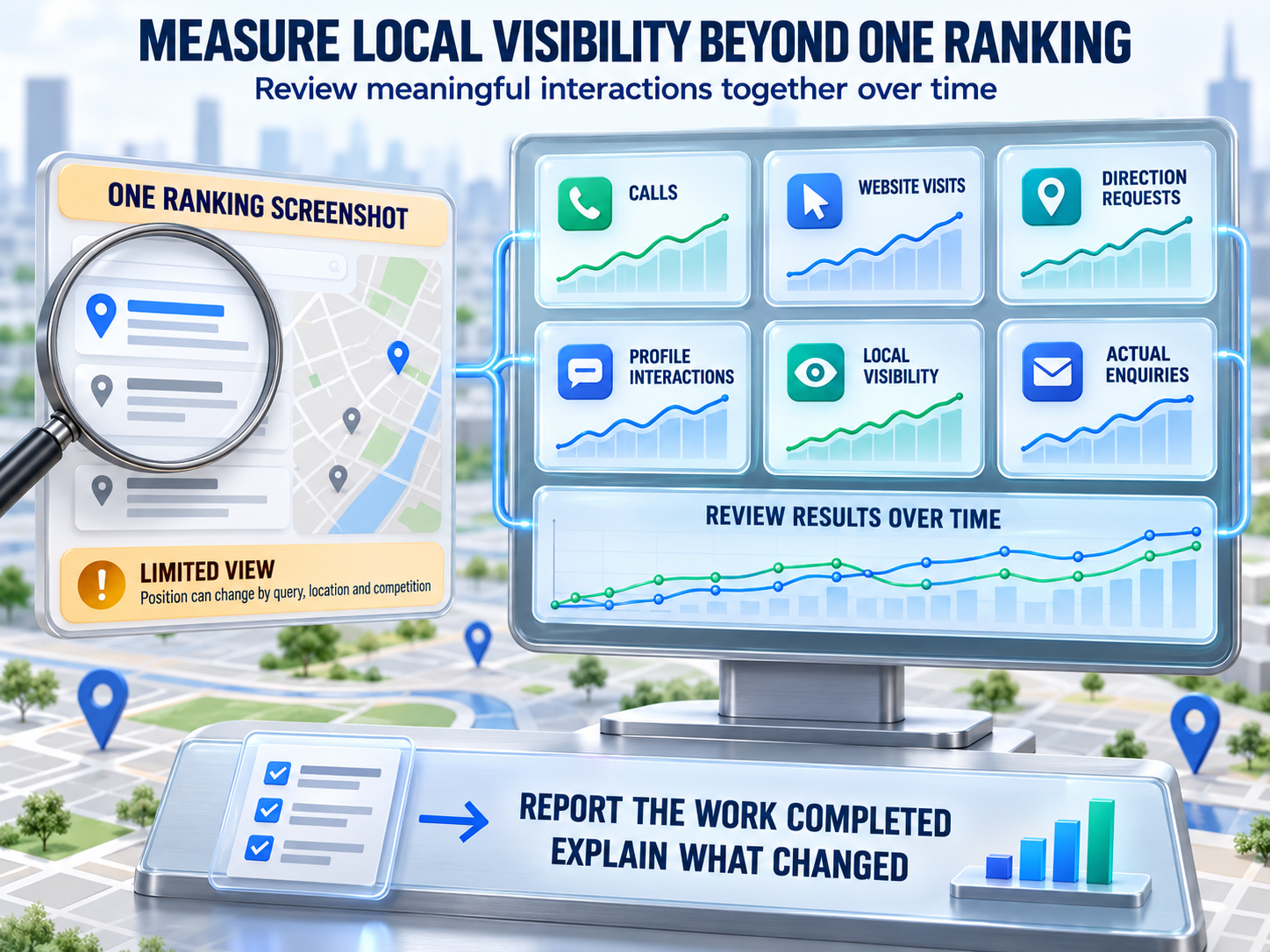 Local SEO performance measurement dashboard