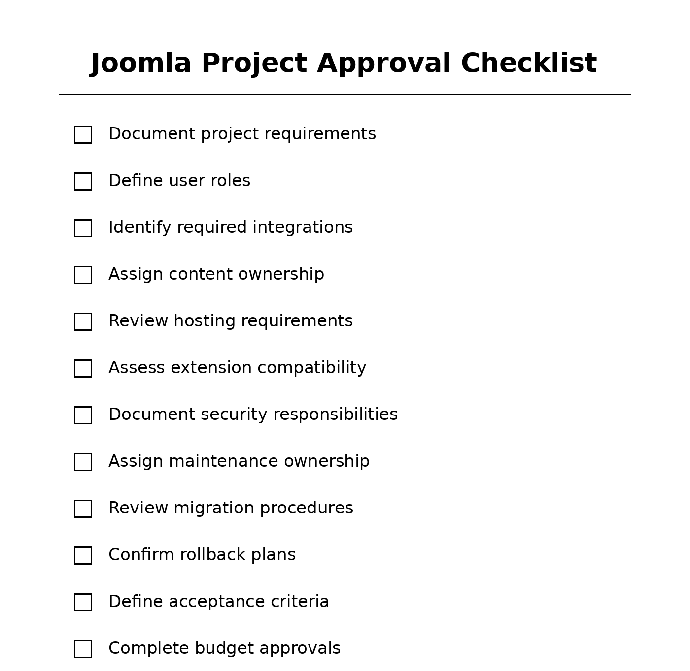 oomla project approval checklist for Australian businesses
